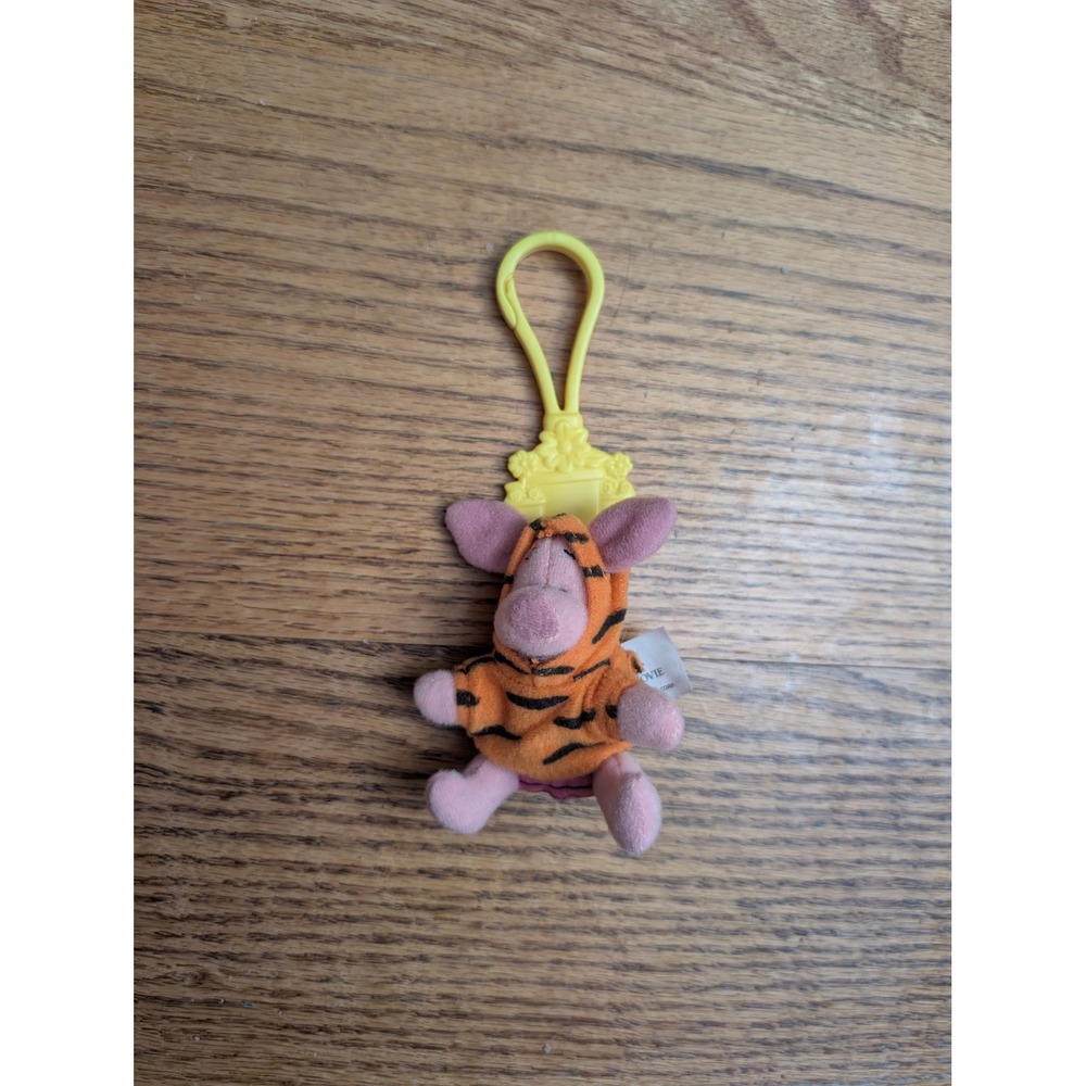Disney The Tigger Movie Piglet in Tigger Costume Plush Keychain McDonalds 2000